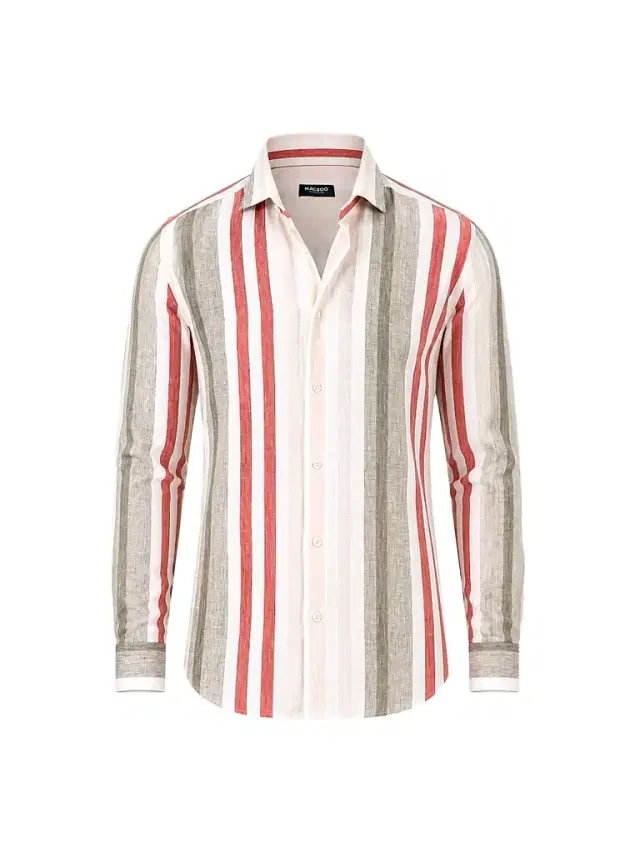 Maceoo Men's Fibonacci Marthyr Bold Stripe Shirt