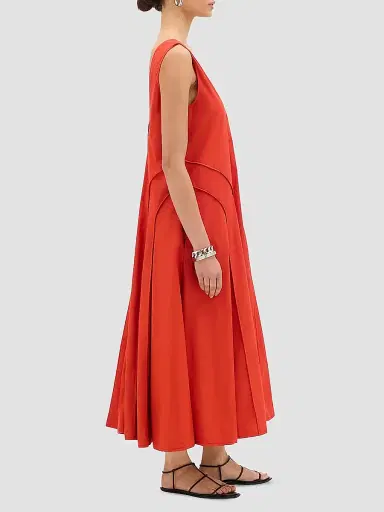 Another Tomorrow Women's Midi Skirt Dress | Thumbnail 3