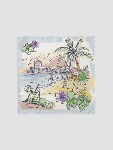 Eton Men's Painting Oxford Silk Pocket Square | Thumbnail 2