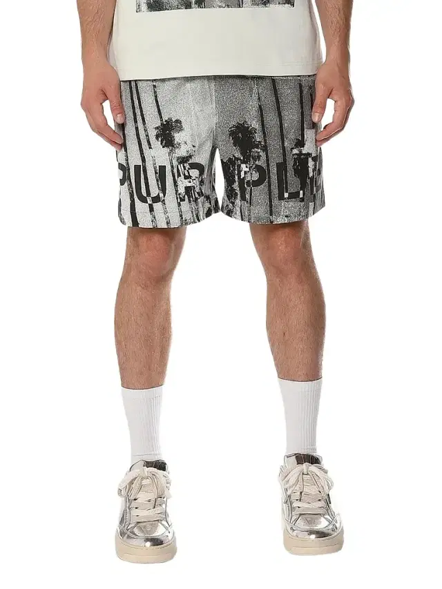 Purple Brand Men's All Around Graphic Logo Shorts