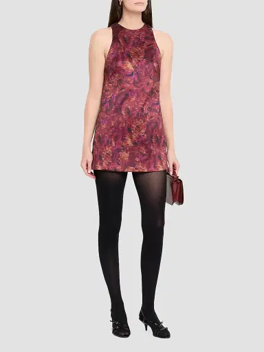 Brandon Maxwell Women's The Joelle Floral Stretch Mikado Sleeveless Mini Dress | Thumbnail 4
