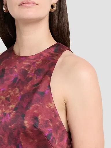 Brandon Maxwell Women's The Joelle Floral Stretch Mikado Sleeveless Mini Dress | Thumbnail 5