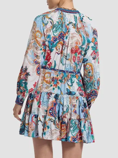 Robert Graham Women's Sydney Floral Silk-Blend Tie-Waist Minidress | Thumbnail 4 Robert Graham Women's Sydney Floral Silk-Blend Tie-Waist Minidress | Thumbnail 4