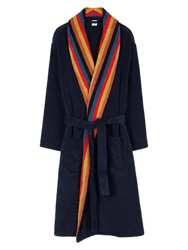 Paul Smith Men's Cotton Striped-Collar Dressing Gown