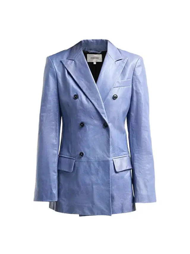 Frame Women's The Leather Boulevard Double-Breasted Blazer​
