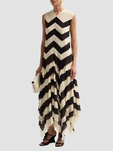 Zimmermann Women's Ascent Chevron Ruffled Maxi Dress | Thumbnail 4