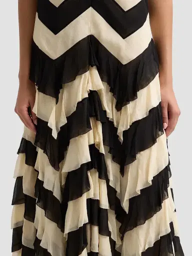 Zimmermann Women's Ascent Chevron Ruffled Maxi Dress | Thumbnail 5