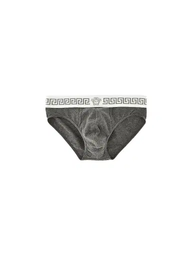 Versace Men's Medusa Head Greco-Trim Jersey Brief | Thumbnail 1 Versace Men's Medusa Head Greco-Trim Jersey Brief | Thumbnail 1