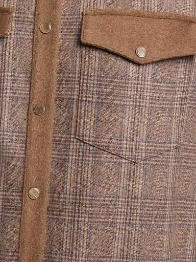 TWP Women's Lone Rider Glen Check Wool-Blend Shirt | Thumbnail 5
