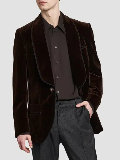 Dolce & Gabbana Men's Smoking Velvet Jacket | Thumbnail 4