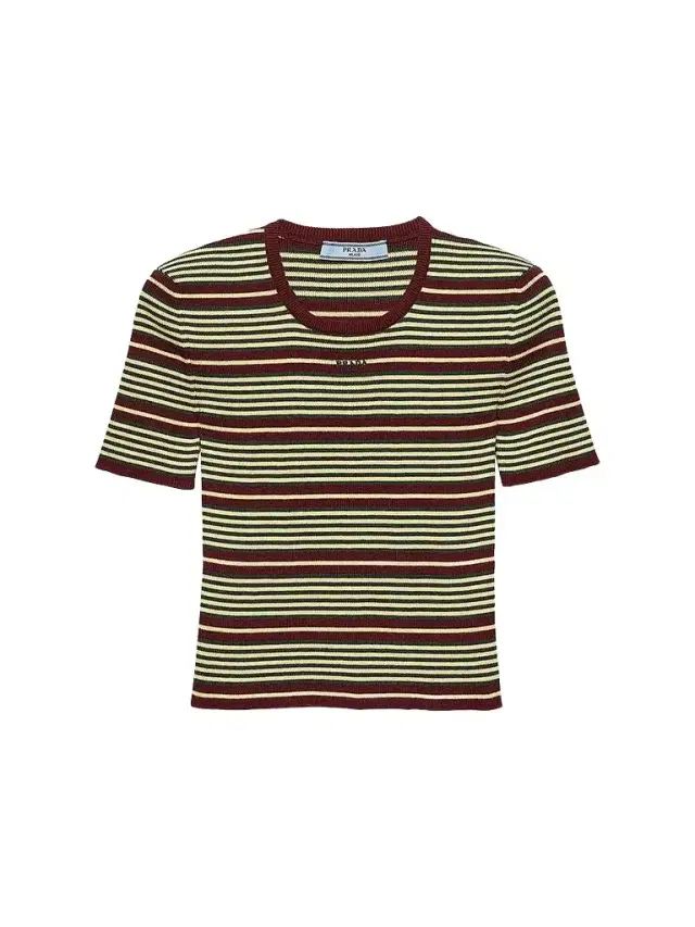 Prada Women's Short-Sleeved Striped Cotton Sweater