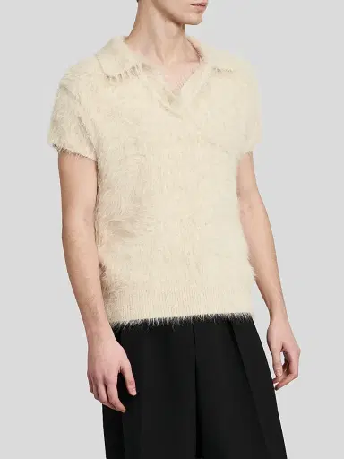 Dolce & Gabbana Men's Textured Polo Shirt | Thumbnail 4
