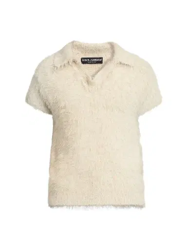 Dolce & Gabbana Men's Textured Polo Shirt | Thumbnail 1