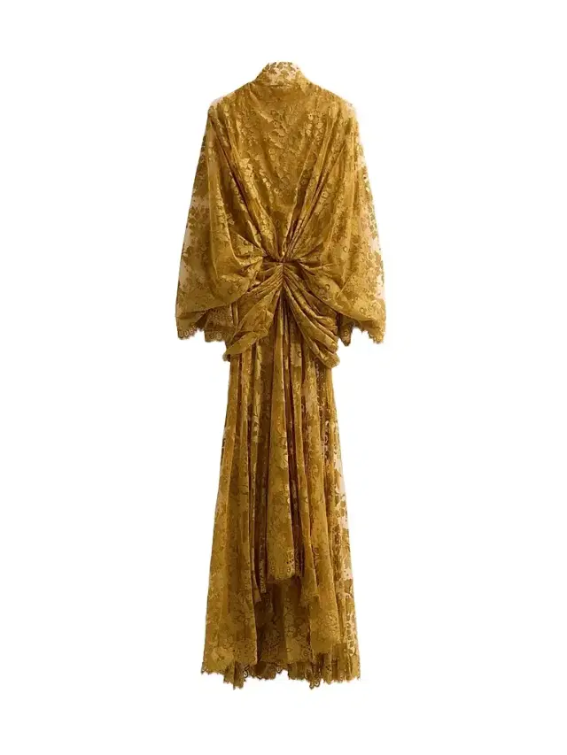 Zimmermann Women's Ascent Ruched Lace Batwing Gown