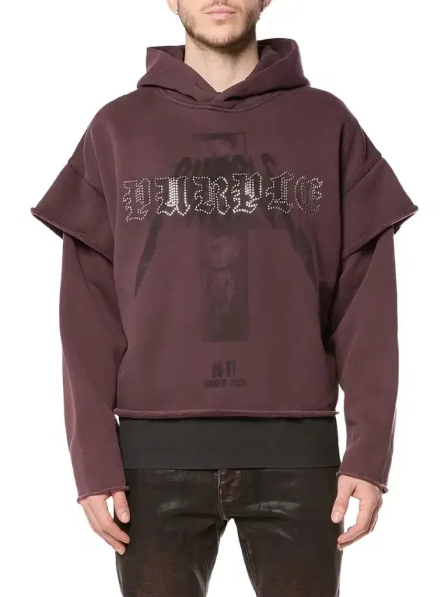 Purple Brand Men's Heavyweight Fleece Tactical Raw Hoodie