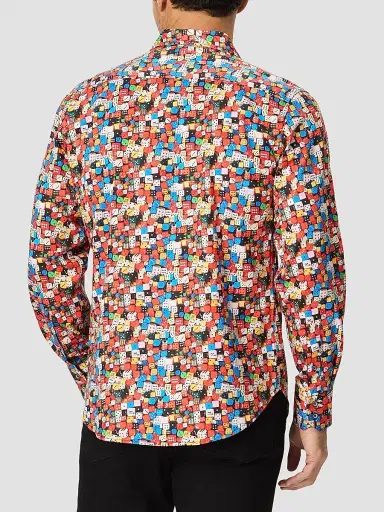 Robert Graham Men's Snake Eyes Dice-Print Stretch Cotton Shirt | Thumbnail 4