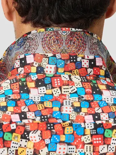 Robert Graham Men's Snake Eyes Dice-Print Stretch Cotton Shirt | Thumbnail 6