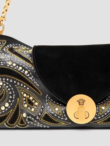Versace Women's Vivian Embroidered Leather Clutch | Thumbnail 6