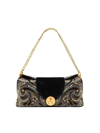Versace Women's Vivian Embroidered Leather Clutch | Thumbnail 1