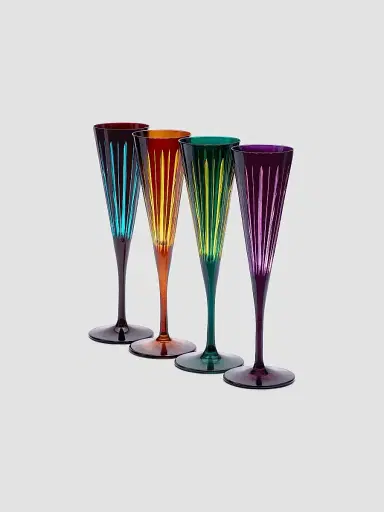L'Objet Prism 4-Piece Glass Champagne Flute Set | Thumbnail 2 L'Objet Prism 4-Piece Glass Champagne Flute Set | Thumbnail 2
