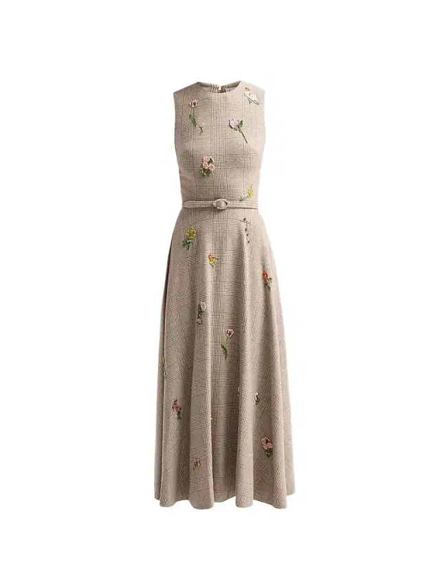 Oscar de la Renta Women's Glen Check Wool-Silk-Cashmere Day Dress