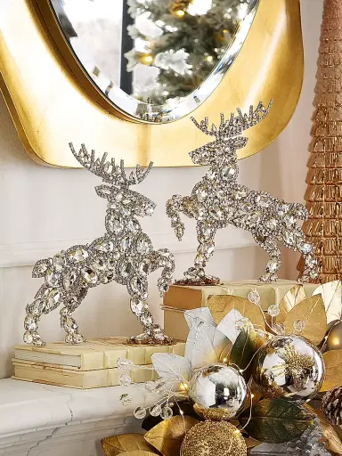 Exclusively Ours Dazzling Valiant Left-Facing Crystal Reindeer Decoration | Thumbnail 2 Exclusively Ours Dazzling Valiant Left-Facing Crystal Reindeer Decoration | Thumbnail 2
