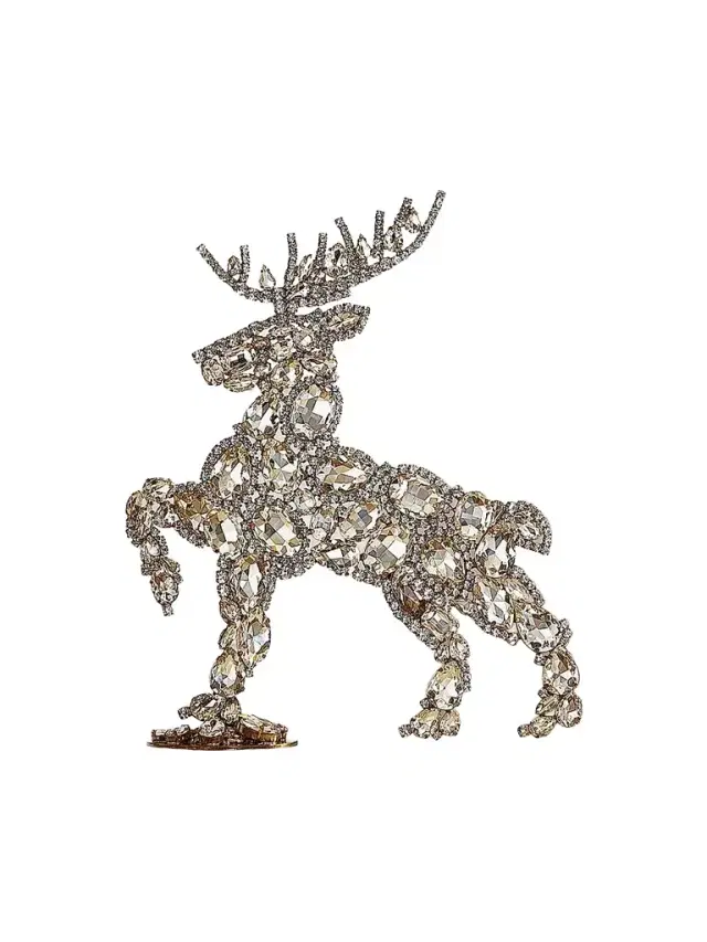 Exclusively Ours Dazzling Valiant Left-Facing Crystal Reindeer Decoration