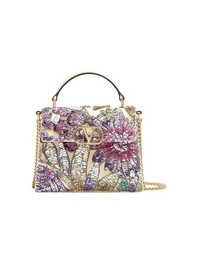 Valentino Women's V-Sling Crossbody Embroidered Bag