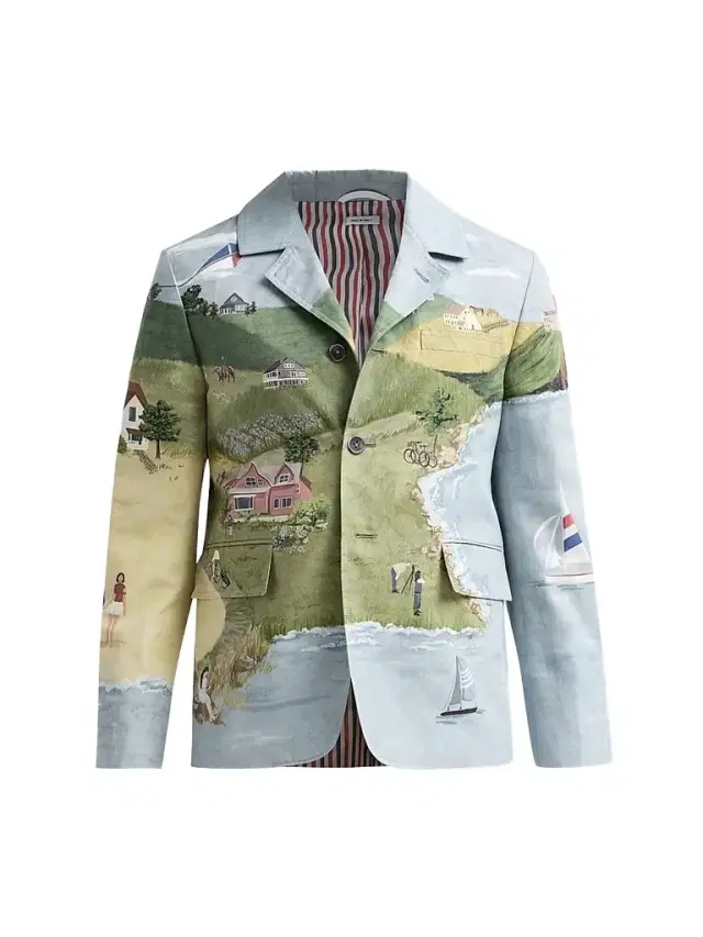 Thom Browne Men's Nantucket Scenic Linen-Cotton Sport Coat