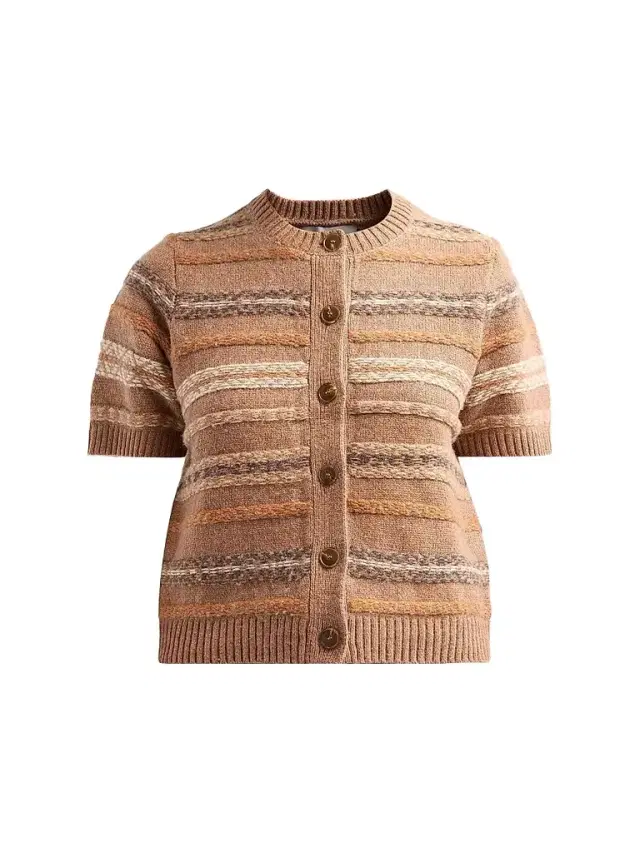 dh New York Women's Patti Textured Stripe Merino Wool-Blend Top