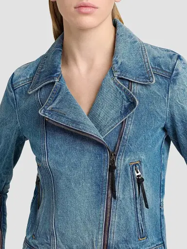 Tom Ford Women's Stonewashed Denim Biker Jacket | Thumbnail 6