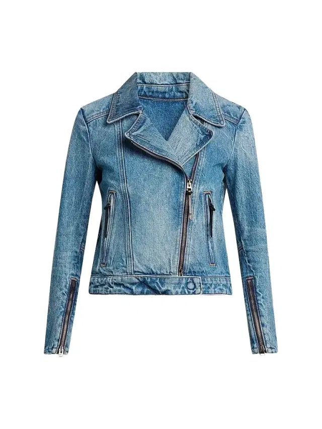 Tom Ford Women's Stonewashed Denim Biker Jacket