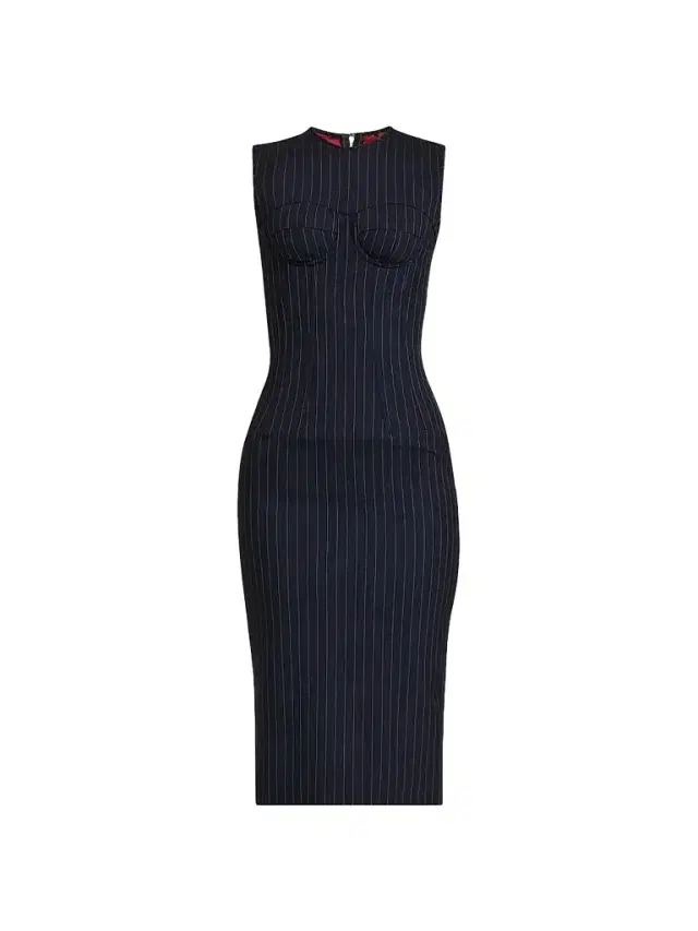 Dolce & Gabbana Women's Pinstriped Stretch-Virgin Wool Bustier Dress