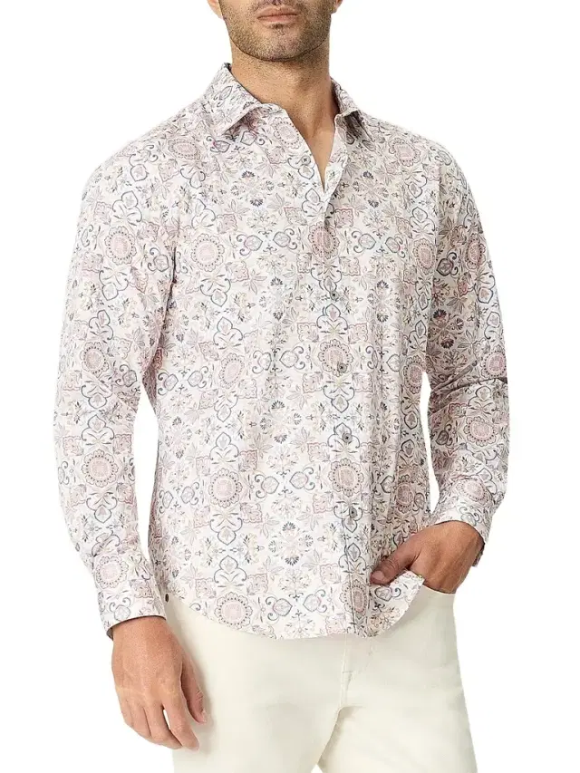Robert Graham Men's Fairview Floral Stretch-Cotton Button-Front Shirt