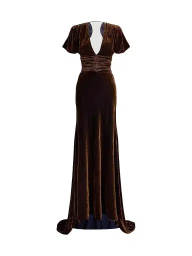 Ralph Lauren Collection Women's Charisse Velvet V-Neck Gown | Thumbnail 1