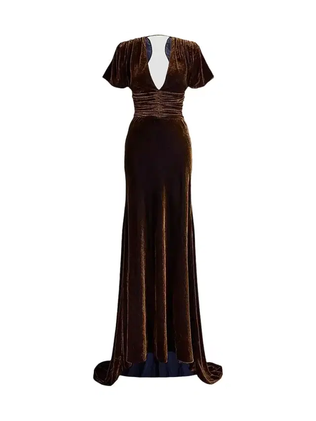 Ralph Lauren Collection Women's Charisse Velvet V-Neck Gown