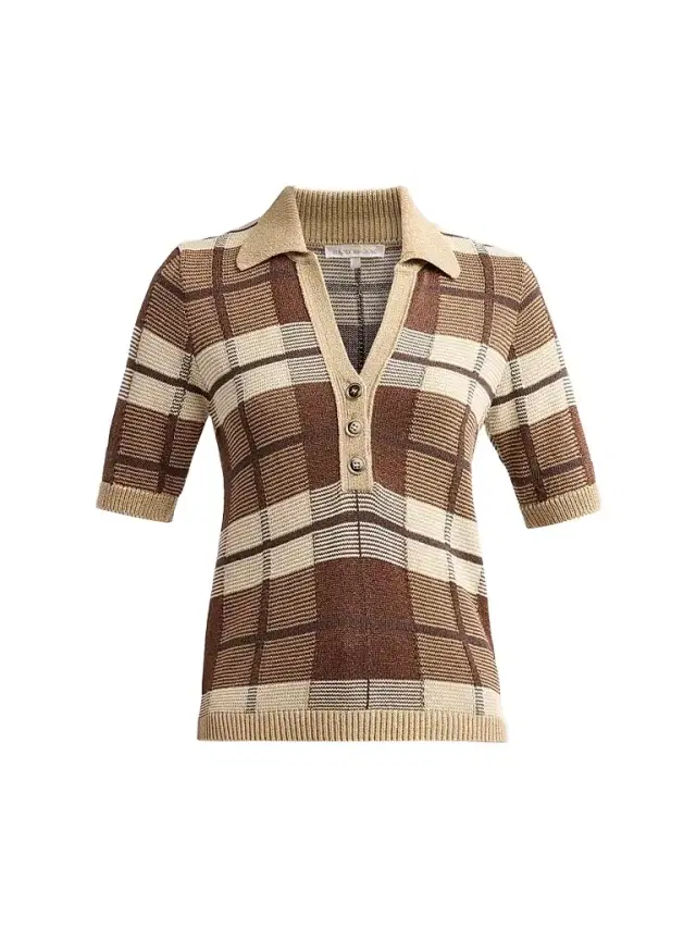 Ramy Brook Women's Melanie Plaid Polo Sweater