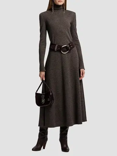 Ralph Lauren Collection Women's Emmerson Wool Turtleneck Midi Dress | Thumbnail 2 Ralph Lauren Collection Women's Emmerson Wool Turtleneck Midi Dress | Thumbnail 2