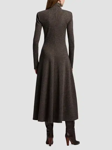 Ralph Lauren Collection Women's Emmerson Wool Turtleneck Midi Dress | Thumbnail 3 Ralph Lauren Collection Women's Emmerson Wool Turtleneck Midi Dress | Thumbnail 3
