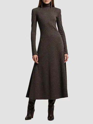 Ralph Lauren Collection Women's Emmerson Wool Turtleneck Midi Dress | Thumbnail 4 Ralph Lauren Collection Women's Emmerson Wool Turtleneck Midi Dress | Thumbnail 4