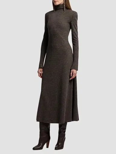 Ralph Lauren Collection Women's Emmerson Wool Turtleneck Midi Dress | Thumbnail 6 Ralph Lauren Collection Women's Emmerson Wool Turtleneck Midi Dress | Thumbnail 6