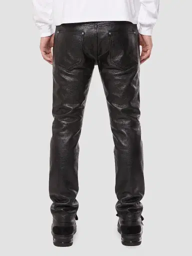 Purple Brand Men's Leather Gathered Pants | Thumbnail 2 Purple Brand Men's Leather Gathered Pants | Thumbnail 2
