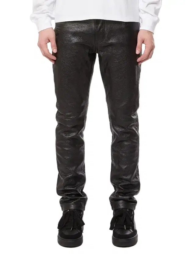 Purple Brand Men's Leather Gathered Pants
