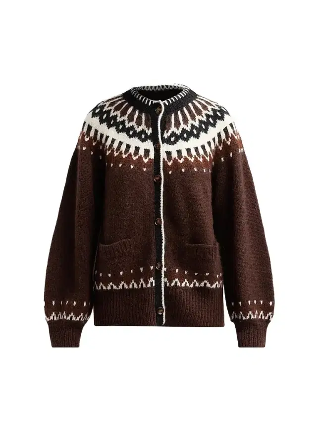 DÔEN Women's Hue Fair Isle-Inspired Cardigan