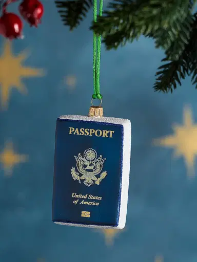 Exclusively Ours Passport Glass Ornament | Thumbnail 1