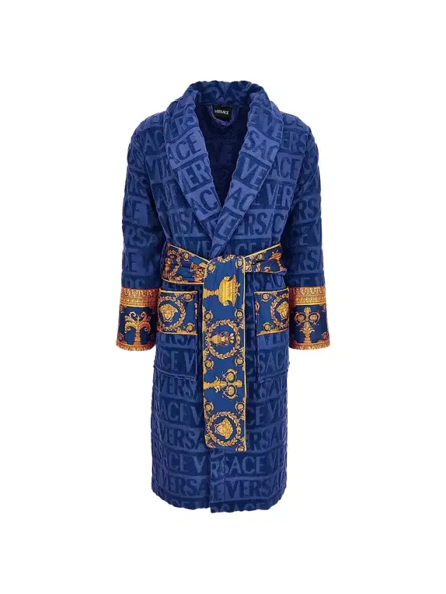 Versace Men's ?Logo Baroque Bathrobe