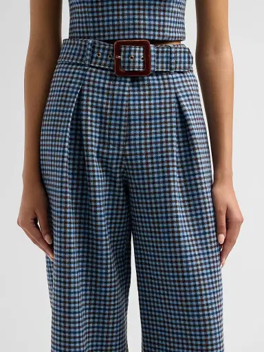 Cara Cara Women's Soho Plaid Wool Wide-Leg Pants | Thumbnail 5 Cara Cara Women's Soho Plaid Wool Wide-Leg Pants | Thumbnail 5