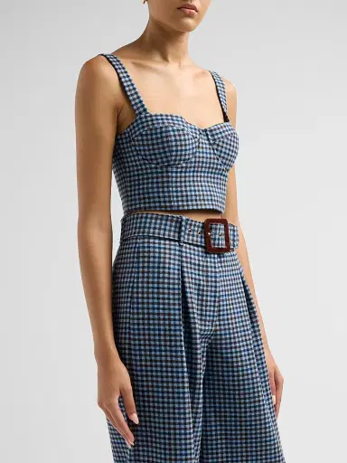 Cara Cara Women's Claudine Plaid Wool Bustier Top | Thumbnail 4 Cara Cara Women's Claudine Plaid Wool Bustier Top | Thumbnail 4
