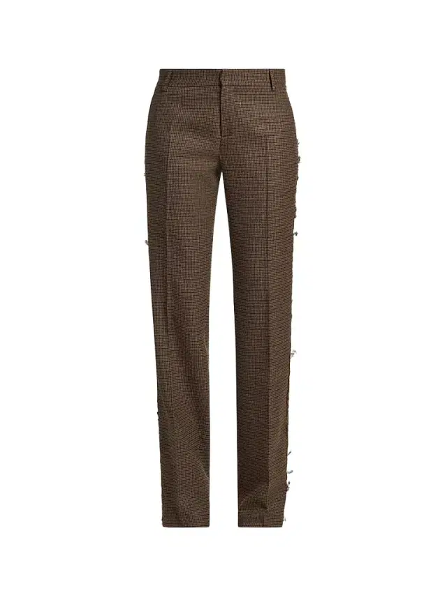 Women's Feather Striped Wool Trousers
