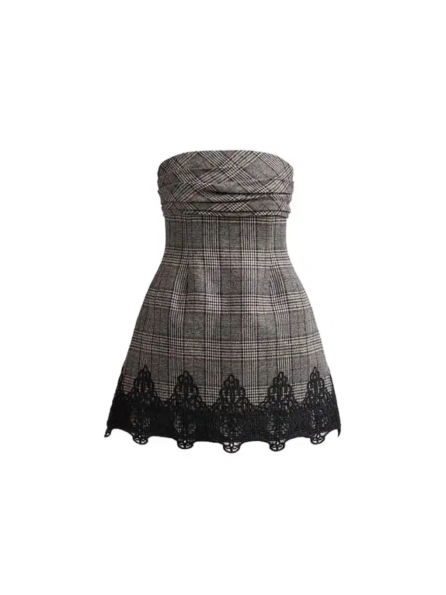 Cara Cara Women's Ina Lace-Trim Glen Plaid Strapless Mini Dress